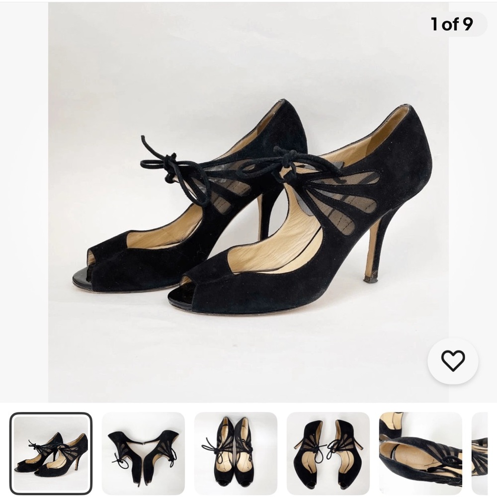 Kate Spade Black Suede Butterfly Heels